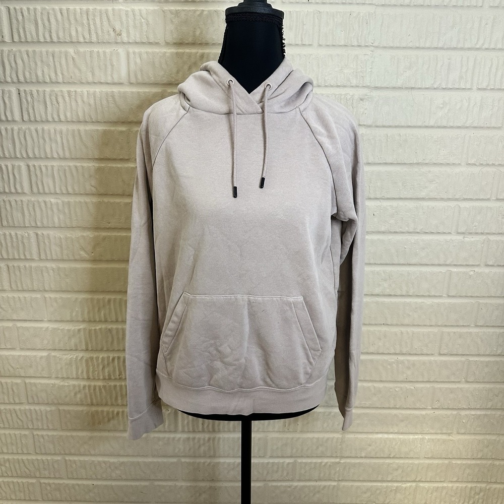 Nike Womans Transparent Logo Beige Sz S Hooded Sweatshirt‎ Loungewear Pullover